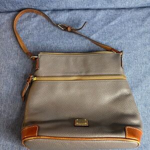 Dooney and bourke Gray and Brown Leather Crossbody Bag